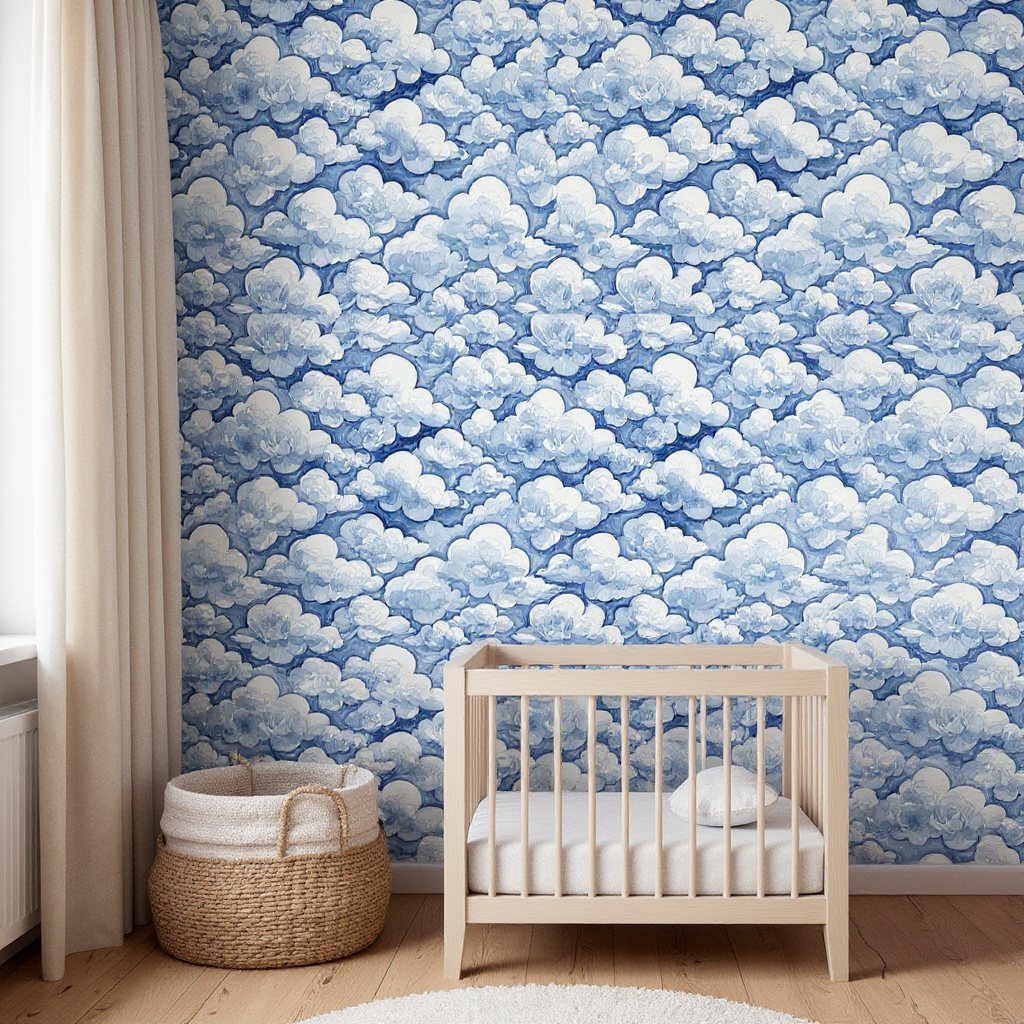 Dreamy Clouds Nursery Wallpaper