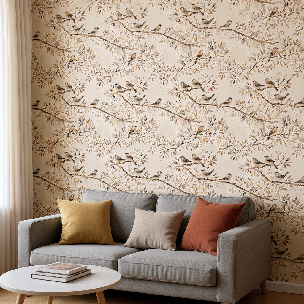 Birds on Branches Wallpaper