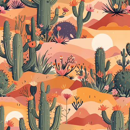 Desert Cactus Wave Wallpaper