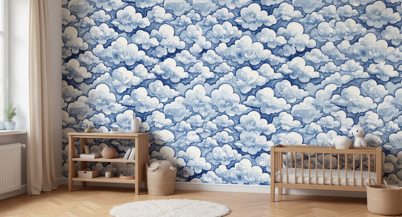 Dreamy Clouds Nursery Wallpaper
