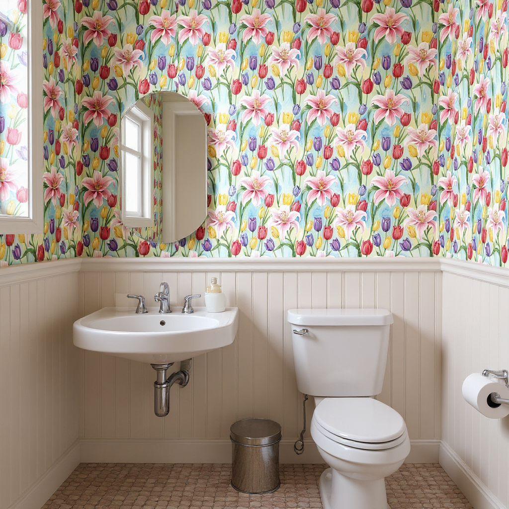 Lilies and Tulips Wallpaper