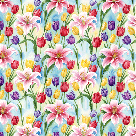 Lilies and Tulips Wallpaper