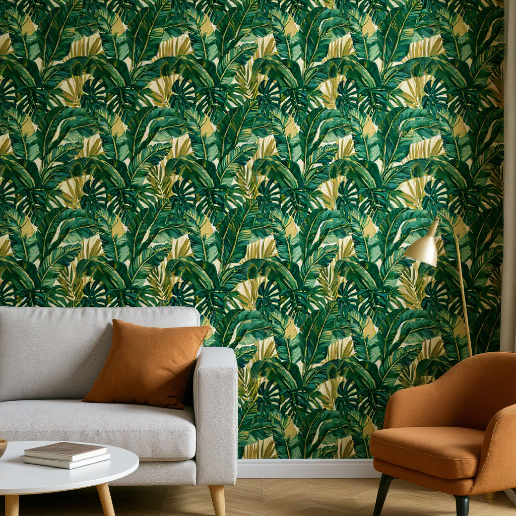Tropical Palm Leaf Wallpaper | Lush Jungle Green