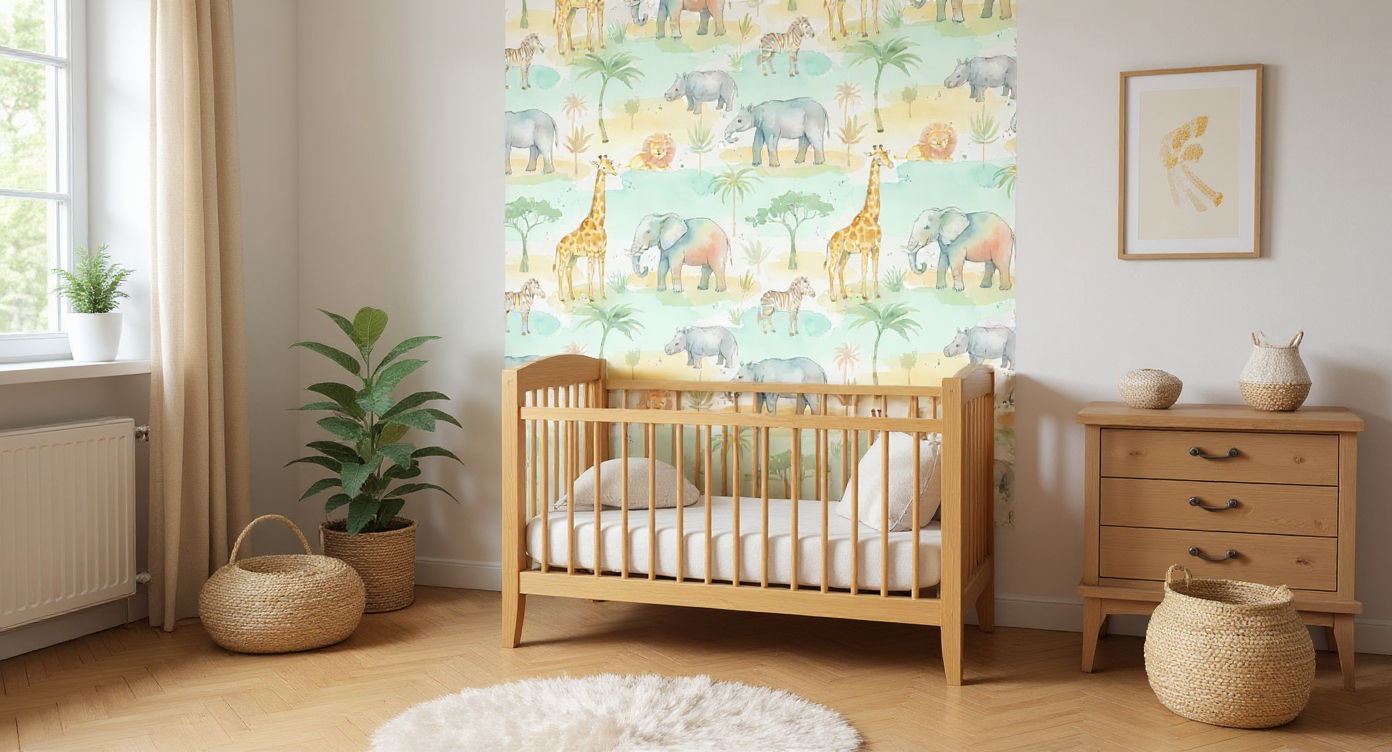 Safari Adventure Nursery Wallpaper
