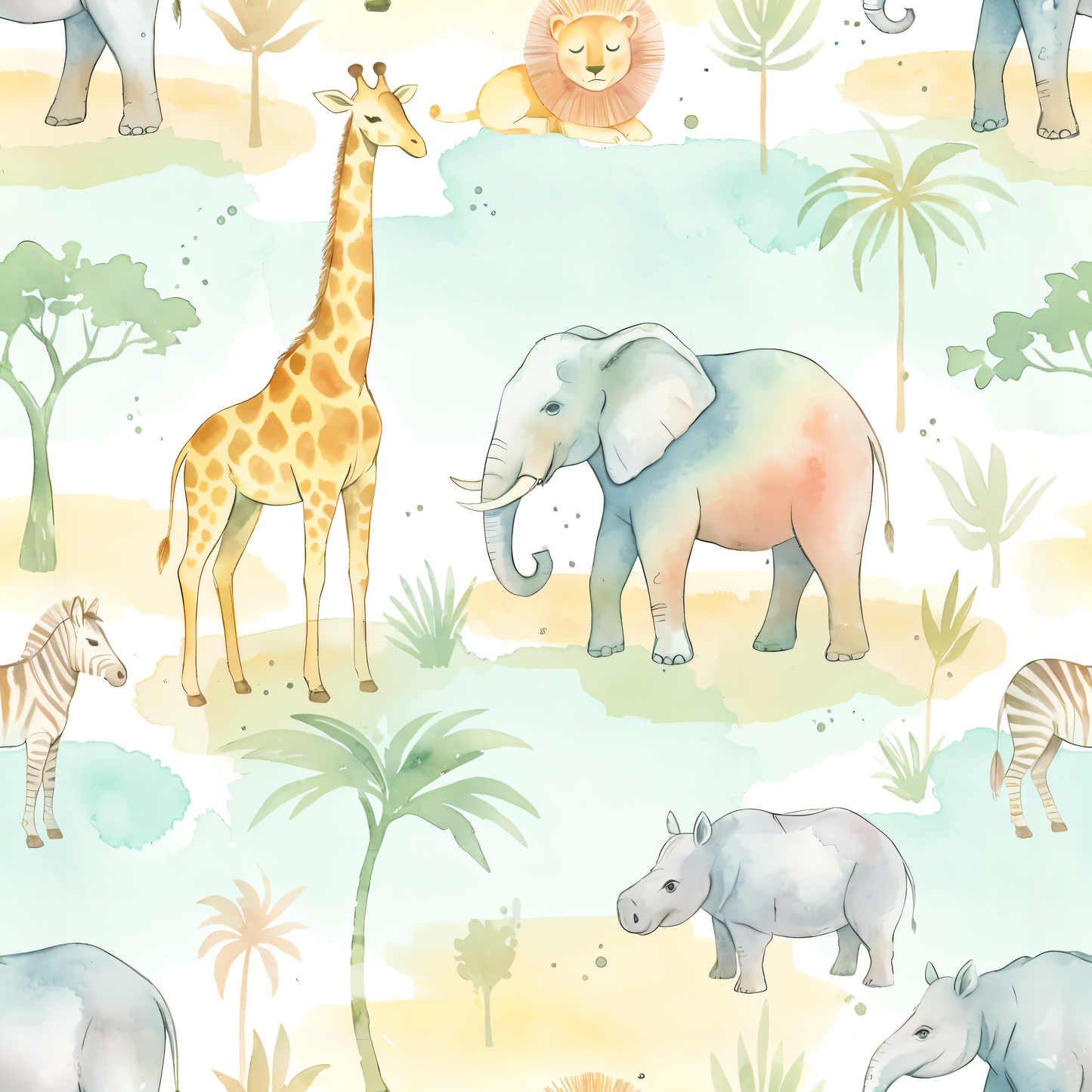 Safari Adventure Nursery Wallpaper